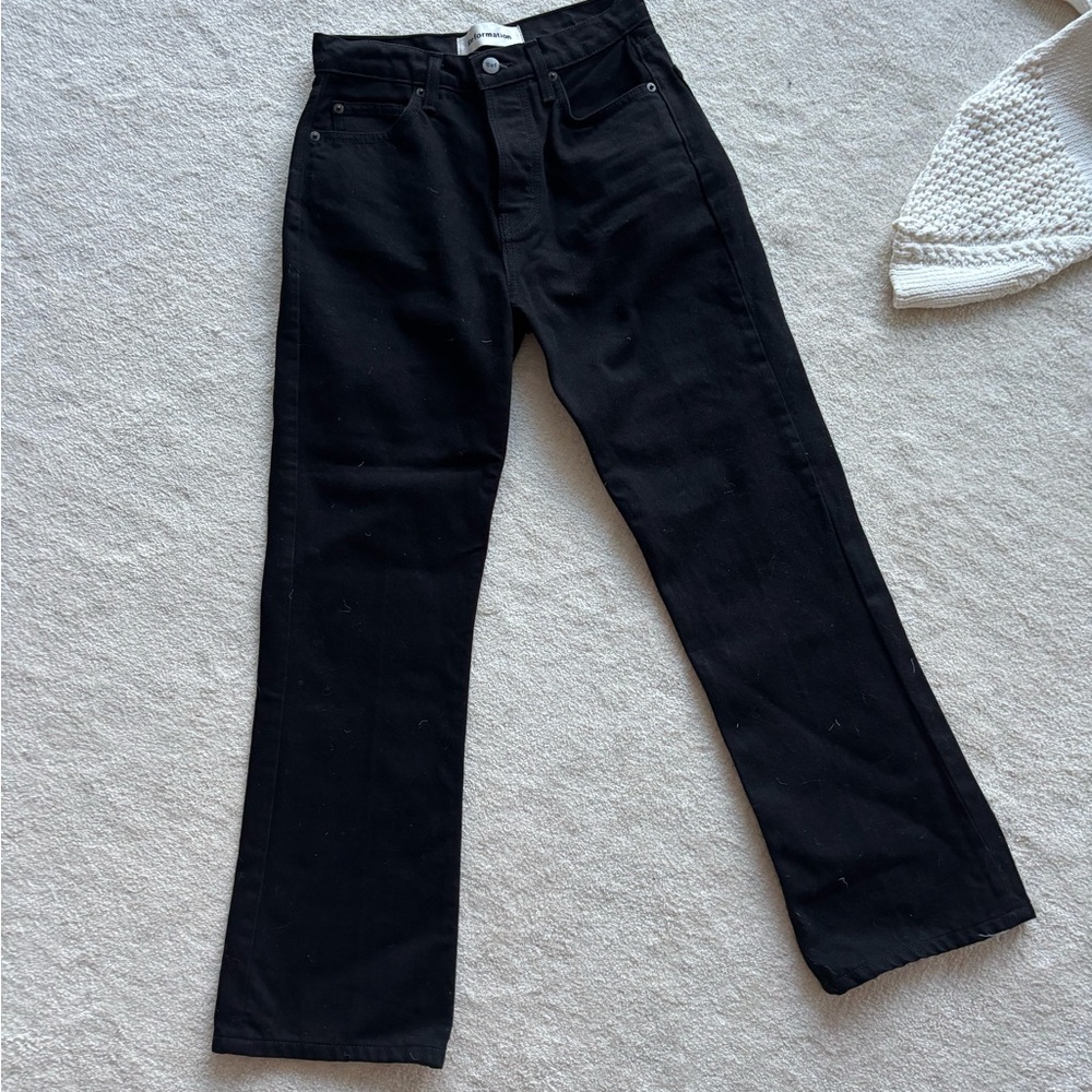 NWOT Reformation Black Boot Cut Jeans